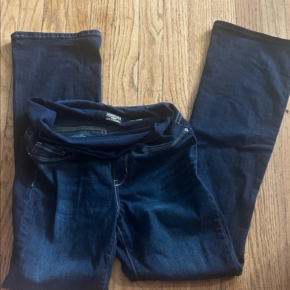 Signature Studio Dark Indigo Flare Jeans for Women